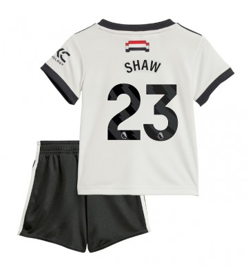 Manchester United Luke Shaw #23 Tercera Equipación Niños 2024-25 Manga Corta (+ Pantalones cortos)